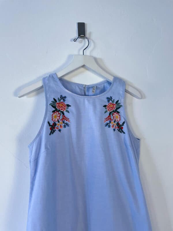 Vestido azul con bordado | MF038 - Imagen 2