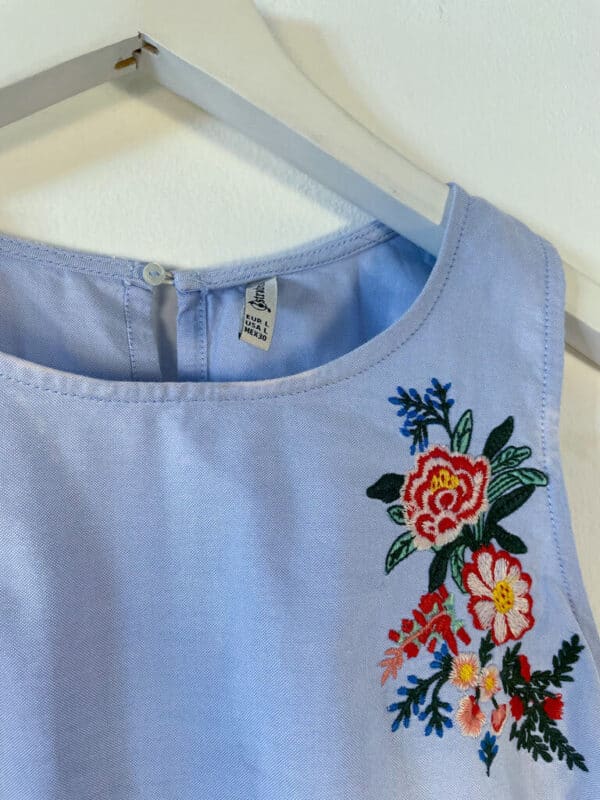Vestido azul con bordado | MF038 - Imagen 3